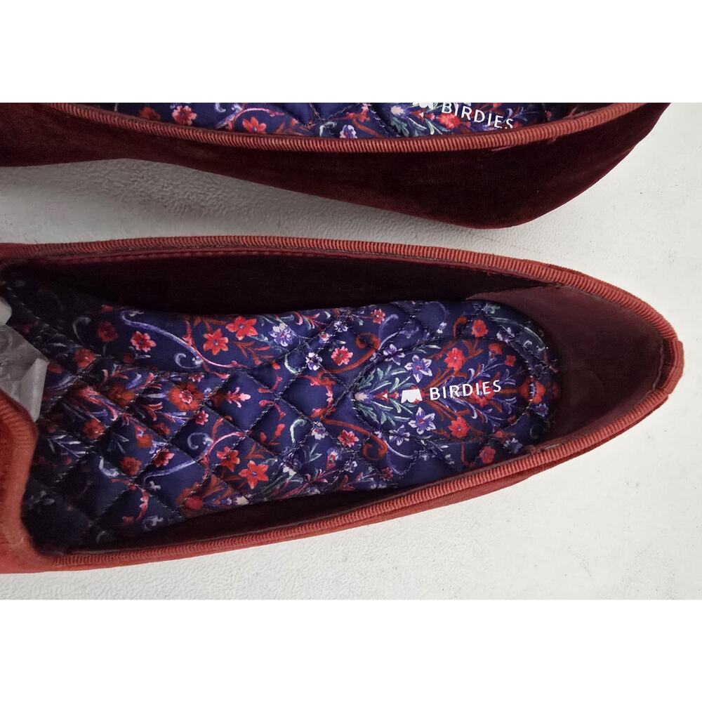 Birdies Womens Heron Flat Red Velvet Slip on Romantic Smoking Loafers US 10 - Picture 5 of 10